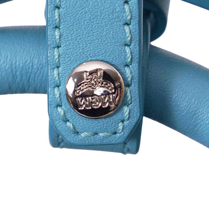 NEW $1,580 MCM Blue Gradation PALM TREE Visetos Ottomar Large WEEKENDER BAG NWT