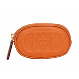 NEW $530 MCM Cognac Brown Nappa Leather Mode Travia LOGO POUCH BAG & BELT NIB XL