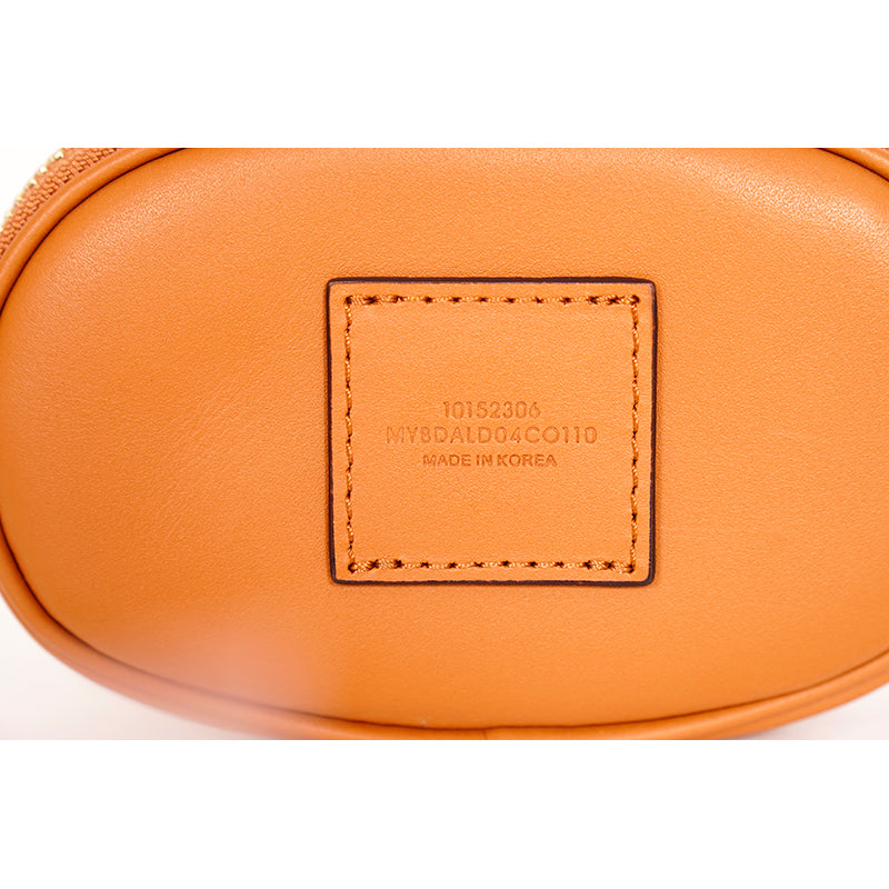 NEW $530 MCM Cognac Brown Nappa Leather Mode Travia LOGO POUCH BAG & BELT NIB XL