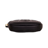 NEW $530 MCM Black Nappa Leather Mode Travia LOGO Oval BAG & Visetos BELT NIB XL