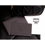 NEW $530 MCM Black Nappa Leather Mode Travia LOGO Oval BAG & Visetos BELT NIB XL