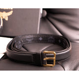 NEW $530 MCM Black Nappa Leather Mode Travia LOGO Oval BAG & Visetos BELT NIB XL