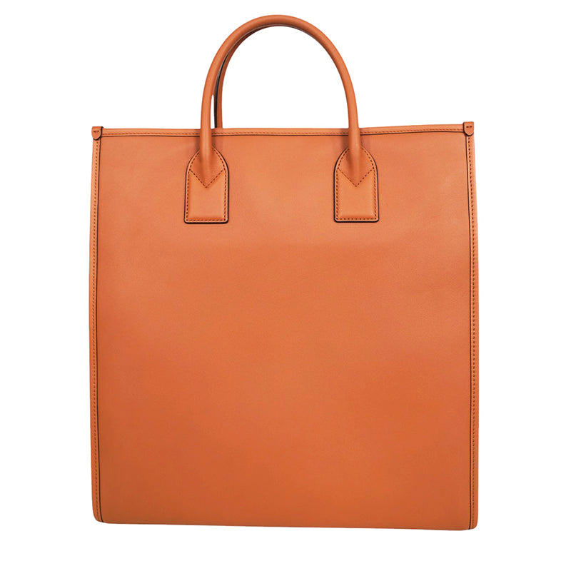 NEW $1,090 MCM Cognac Spanish Calf Leather LOGO Medium KLASSIK Tote BAG & STRAP