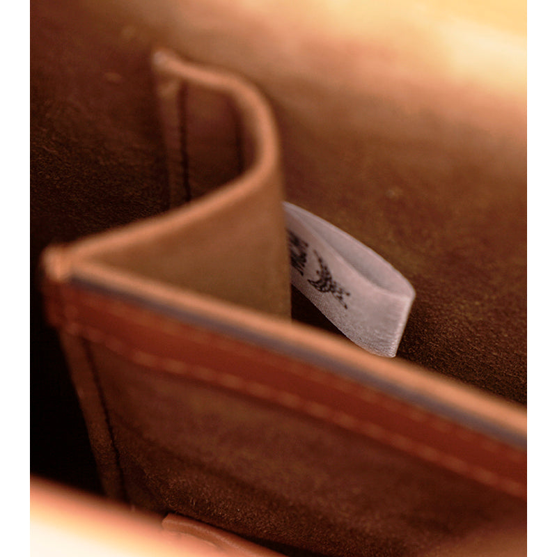 NEW $1,090 MCM Cognac Spanish Calf Leather LOGO Medium KLASSIK Tote BAG & STRAP