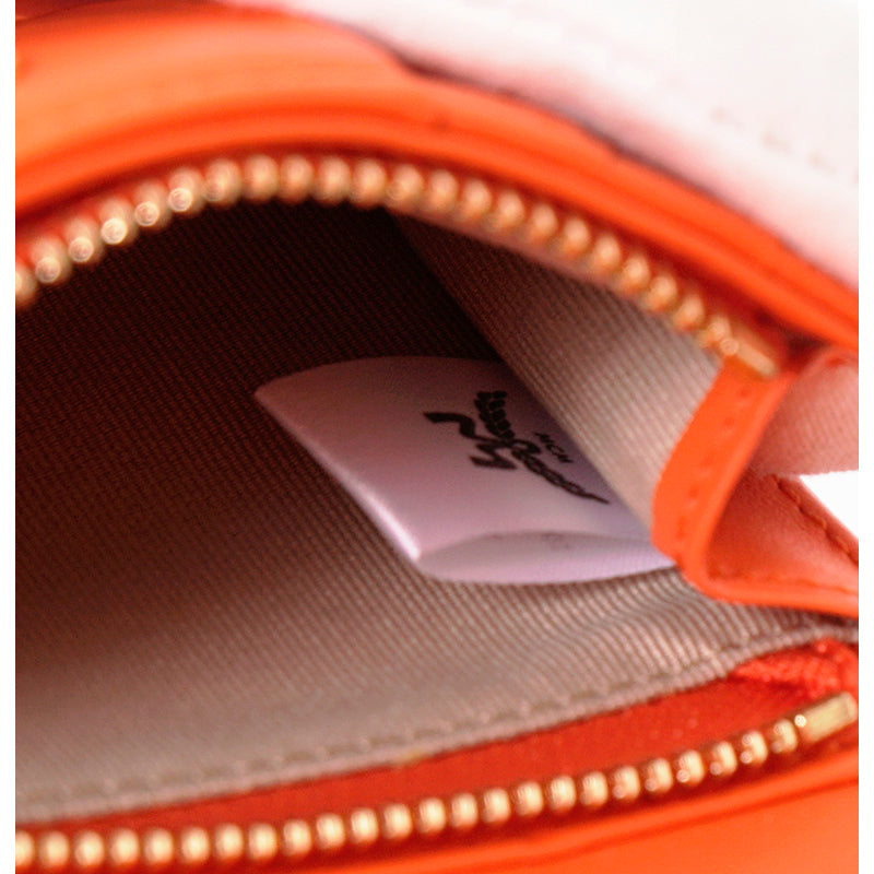 NEW $430 MCM Orange Embossed LOGO HIMMEL Small Trifold Compact Travel WALLET