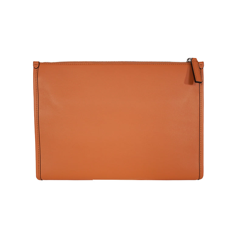 NEW $850 MCM Cognac Spanish Calf Leather LOGO AREN MESSENGER WRISTLET STRAP BAG