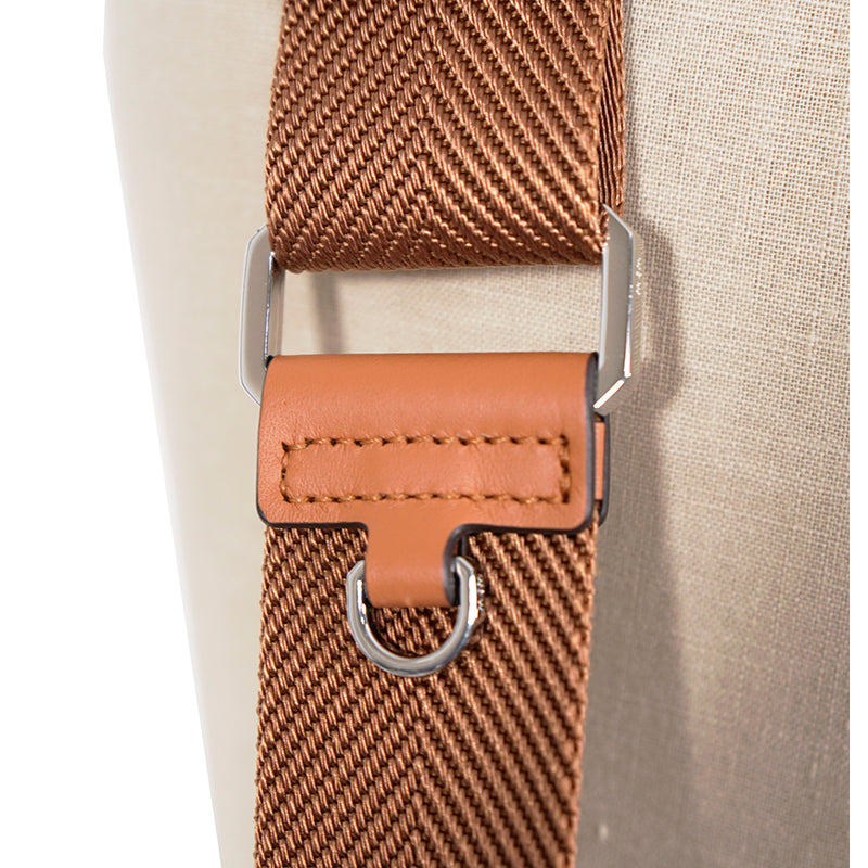 NEW $850 MCM Cognac Spanish Calf Leather LOGO AREN MESSENGER WRISTLET STRAP BAG