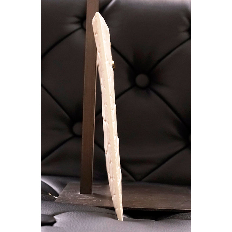 NEW $530 ALEXANDER MCQUEEN Bone White Leather Croc Embossed SKULL ZIP Clutch BAG