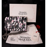 NEW $1290 ALEXANDER MCQUEEN Pink WATERCOLOR GRAFFITI Leather SKULL Crossbody BAG