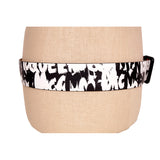 90/36 NEW $590 ALEXANDER MCQUEEN Black & White GRAFFITI-LOGO PRINT Leather BELT