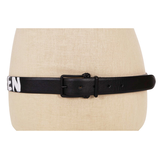 sz 100/40 NEW $620 ALEXANDER MCQUEEN Mens Black Leather GRAFFITI TWIN SKULL BELT