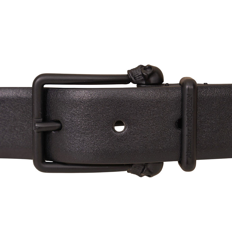 sz 100/40 NEW $620 ALEXANDER MCQUEEN Mens Black Leather GRAFFITI TWIN SKULL BELT
