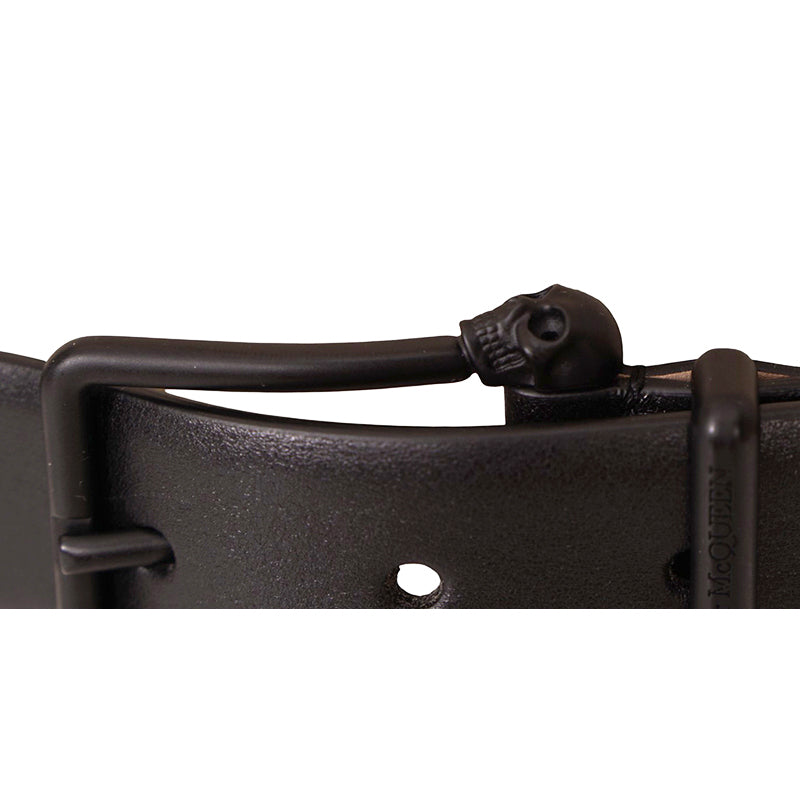 sz 100/40 NEW $620 ALEXANDER MCQUEEN Mens Black Leather GRAFFITI TWIN SKULL BELT