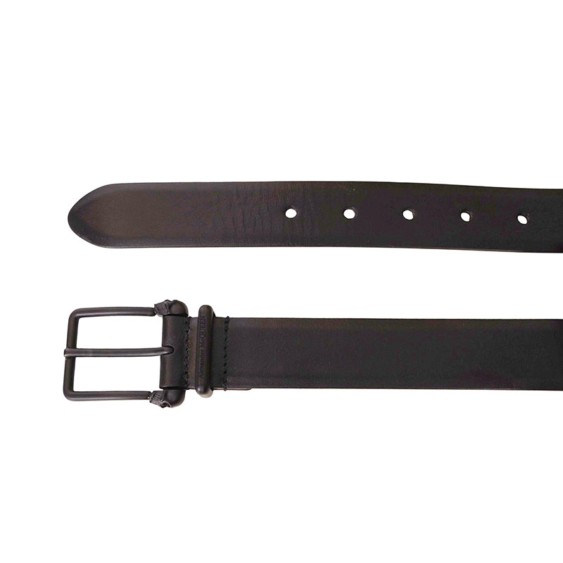 sz 100/40 NEW $620 ALEXANDER MCQUEEN Mens Black Leather GRAFFITI TWIN SKULL BELT