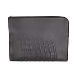 NEW $990 ALEXANDER MCQUEEN Black Leather RIB CAGE SPINE Document Case CLUTCH BAG