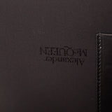 NEW $990 ALEXANDER MCQUEEN Black Leather RIB CAGE SPINE Document Case CLUTCH BAG