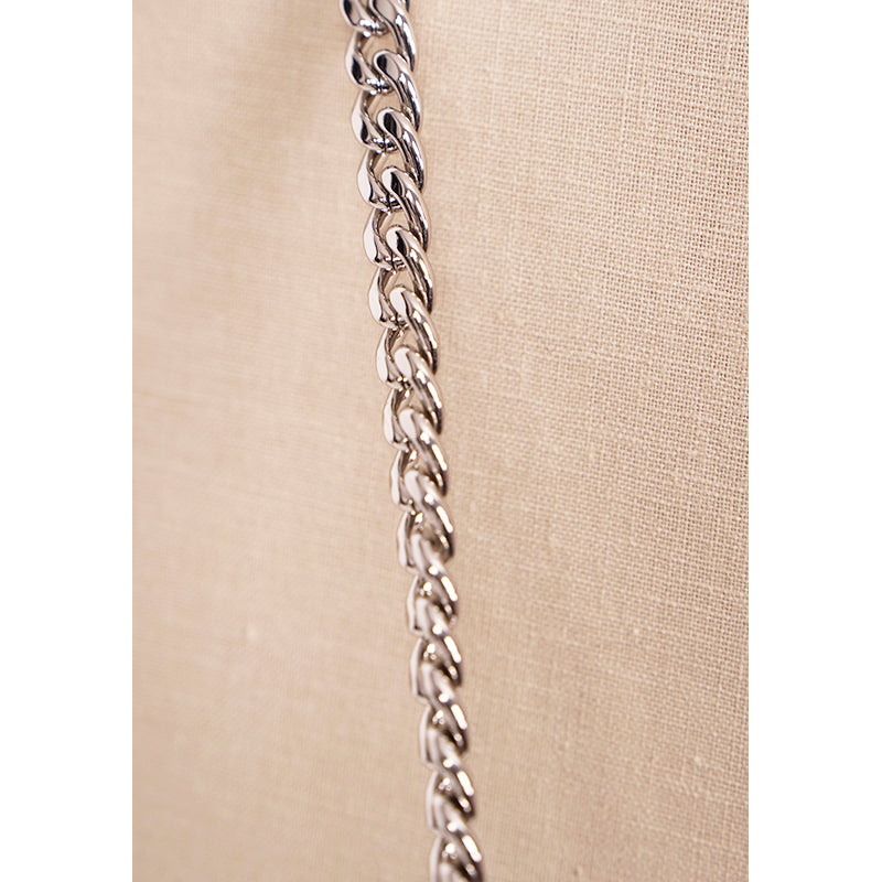 NEW $990 ALEXANDER MCQUEEN Glazed SHINY SILVER Leather MINI SKULL Chain BAG NIB