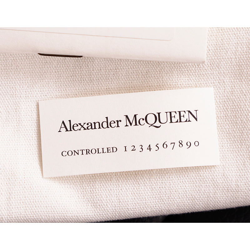 NEW $990 ALEXANDER MCQUEEN Glazed SHINY SILVER Leather MINI SKULL Chain BAG NIB
