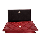 NEW $1,290 ALEXANDER MCQUEEN Red Oxblood Leather QUILTED Skull Small FLAP BAG