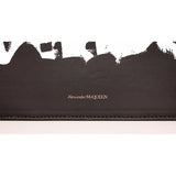 NEW $1290 ALEXANDER MCQUEEN Black WHITE GRAFFITI Leather SKULL Crossbody BAG NIB