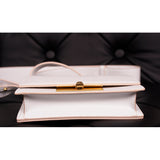 NEW $1,290 ALEXANDER MCQUEEN White Leather SKULL LOCK Mini Two-Way Crossbody BAG