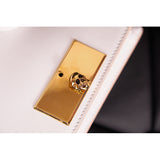 NEW $1,290 ALEXANDER MCQUEEN White Leather SKULL LOCK Mini Two-Way Crossbody BAG
