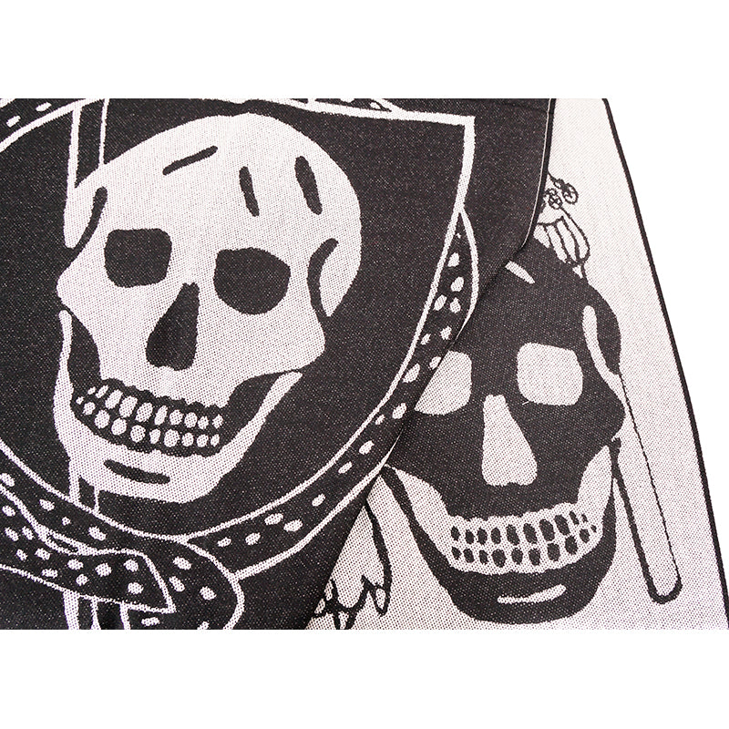 NEW $695 ALEXANDER MCQUEEN Black OVERSIZE ROYAL SKULL Lion Snake 100% Wool SCARF