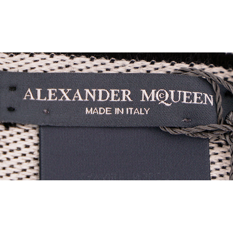 NEW $695 ALEXANDER MCQUEEN Black OVERSIZE ROYAL SKULL Lion Snake 100% Wool SCARF
