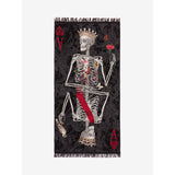 NEW $1080 ALEXANDER MCQUEEN Skull QUEEN OF HEART SKELETON BUTTERFLY Wool SCARF