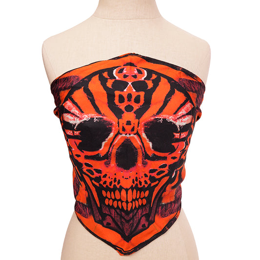 NEW $395 ALEXANDER MCQUEEN Red/Orange TIGER WINGS RUNWAY Twill Silk TOP SCARF