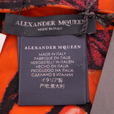 NEW $395 ALEXANDER MCQUEEN Red/Orange TIGER WINGS RUNWAY Twill Silk TOP SCARF