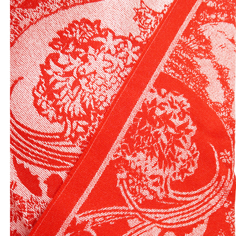 NEW $895 ALEXANDER MCQUEEN Red Ivory DREAMING SKULL WOOL-CASHMERE Knit 84" SCARF