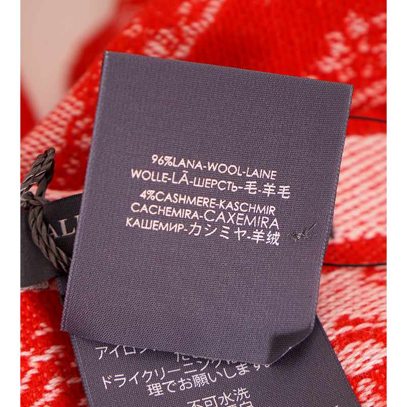 NEW $895 ALEXANDER MCQUEEN Red Ivory DREAMING SKULL WOOL-CASHMERE Knit 84" SCARF