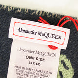 NEW $395 ALEXANDER MCQUEEN 100% Wool Green Reversible SKULL Jacquard Knit SCARF