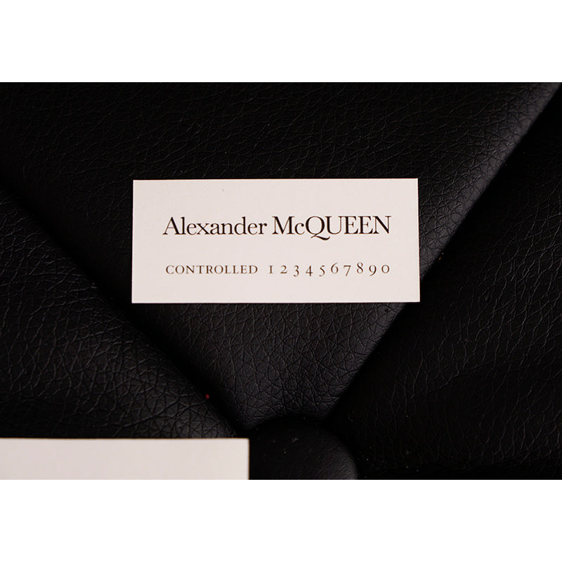 NEW ALEXANDER MCQUEEN Black RIB CAGE Embossed Leather GOTHIC CARD CASE NIB