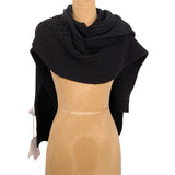 NEW $1,250 ALEXANDER MCQUEEN Black 100% Wool SKULL Cable Chunky Knit SCARF