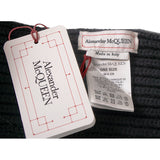 NEW $1,250 ALEXANDER MCQUEEN Black 100% Wool SKULL Cable Chunky Knit SCARF
