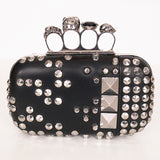 VINTAGE $3,895 ALEXANDER MCQUEEN Black Leather Studded RING KNUCKLE CLUTCH BAG