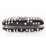 VINTAGE $3,895 ALEXANDER MCQUEEN Black Leather Studded RING KNUCKLE CLUTCH BAG