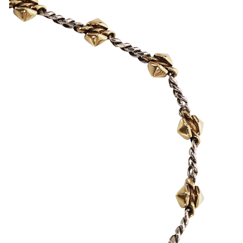 NEW $750 ALEXANDER MCQUEEN Silver Tone Brass SPIKE STUDDED Double Chain BRACELET