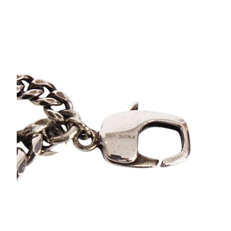 NEW $750 ALEXANDER MCQUEEN Silver Tone Brass SPIKE STUDDED Double Chain BRACELET