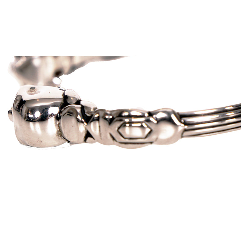 NEW $450 ALEXANDER MCQUEEN Silver Tone Brass TWIN SKULL Hinged CUFF BRACELET NIB