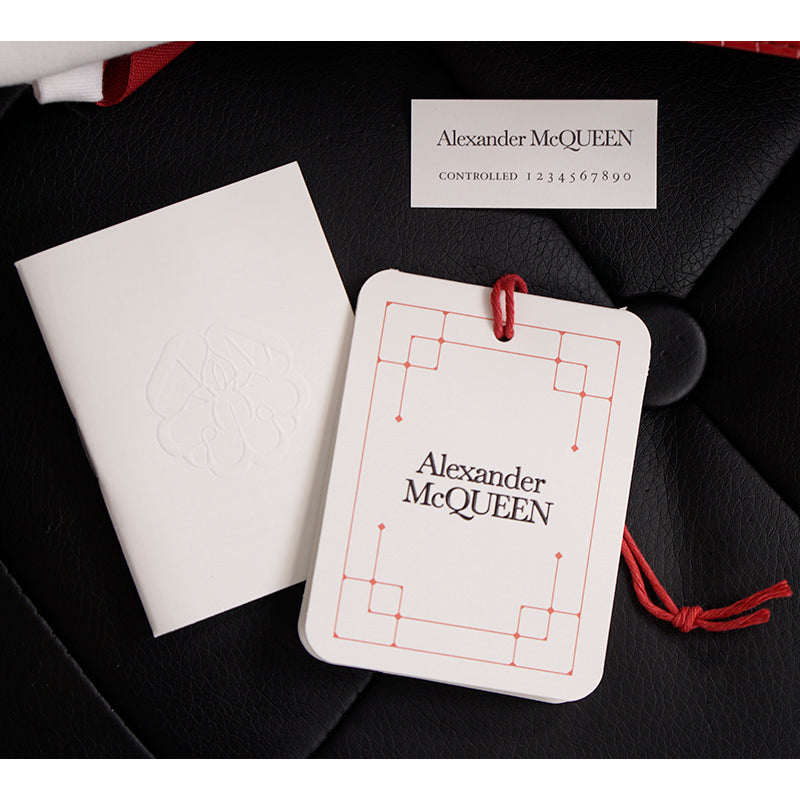 NEW $990 ALEXANDER MCQUEEN Deep Red CROC EMBOSSED Leather GOLD SKULL Chain BAG