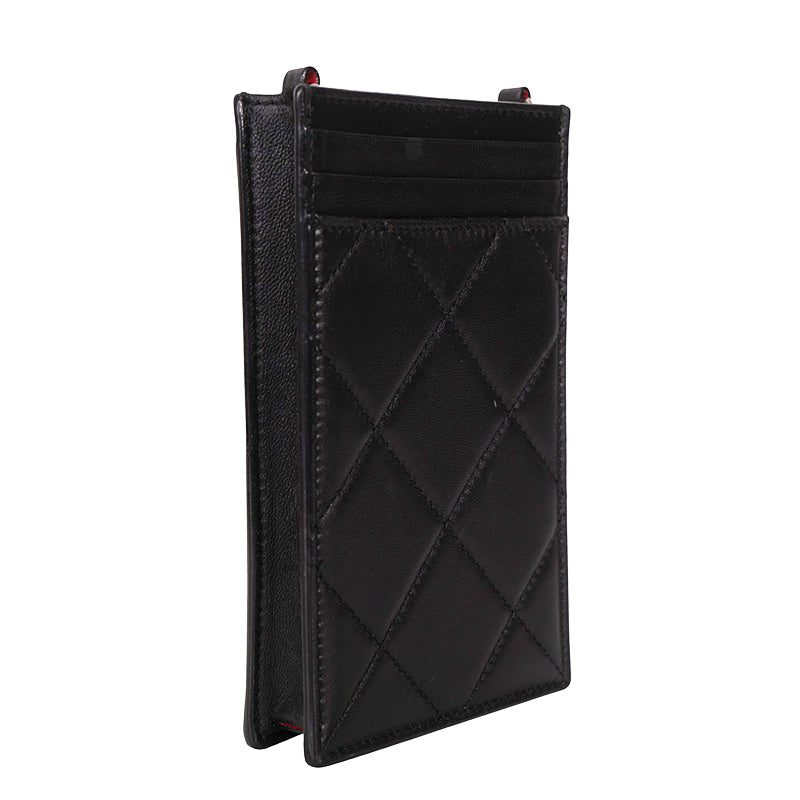 NEW $720 ALEXANDER MCQUEEN Black MINI SKULL GRAFFITI LOGO Leather PHONE CASE BAG