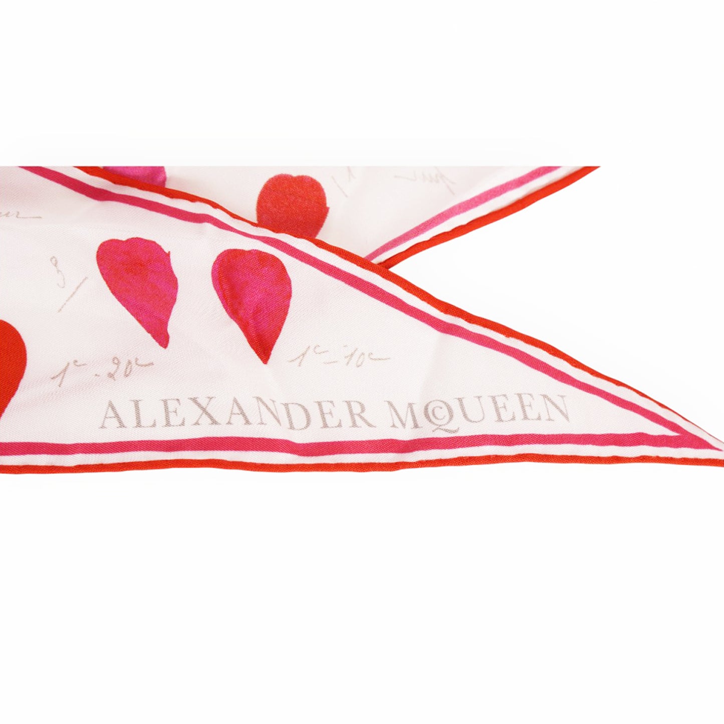 NEW $295 ALEXANDER MCQUEEN Ivory Heart FLOWER PETAL PRINT Head, Bag, NECK SCARF