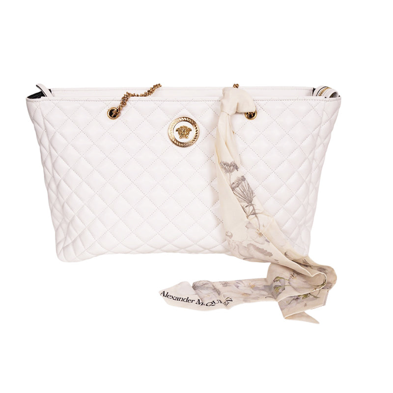NEW $185 ALEXANDER MCQUEEN Ivory OPHELIA FLORAL PRINT Twill Slender NECK SCARF