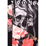 XS NEW $930 ALEXANDER MCQUEEN Men's Black Pieced SKULL ROSES Graphic HOODIE TOP