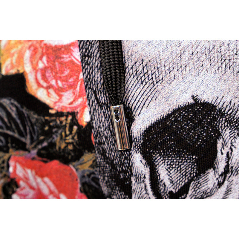 ALEXANDER MCQUEEN★Black Pieced Skull Roses Graphic Hoodie XS NEW $930 ALEXANDER MCQUEEN Men's Black Pieced SKULL ROSES