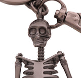 NEW $375 ALEXANDER MCQUEEN Gunmetal Silver Tone Brass DANCING SKELETON KEYRING