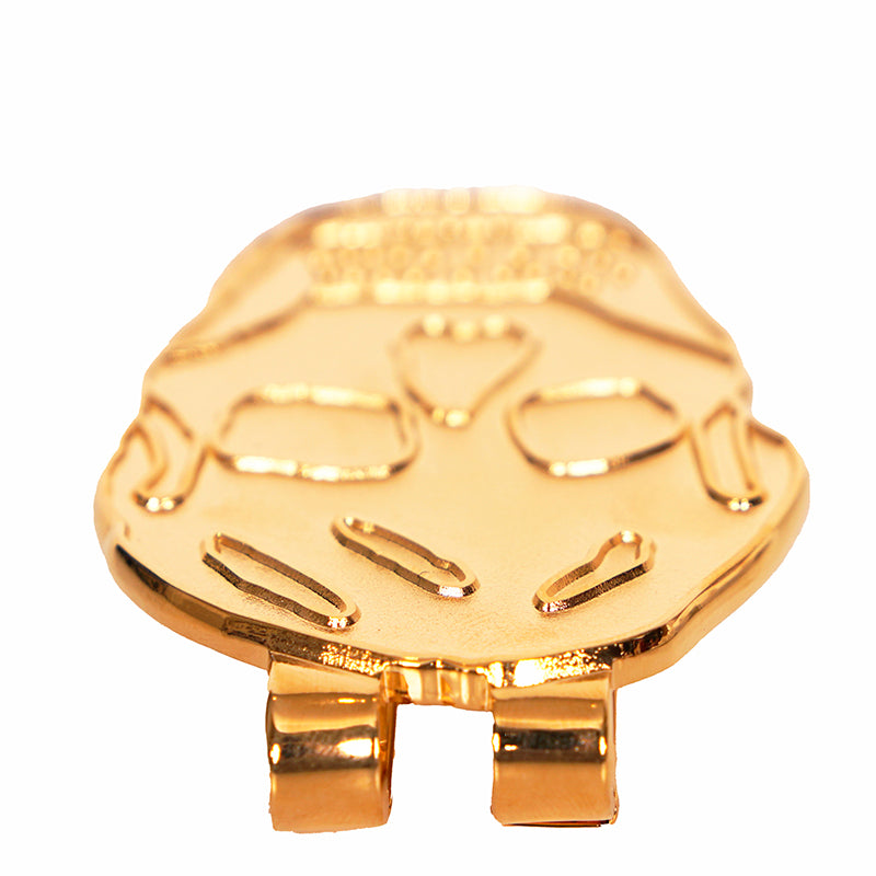 NEW $130 ALEXANDER MCQUEEN Shiny Gold Tone Brass SKULL MONEY CLIP w/ Gift Box